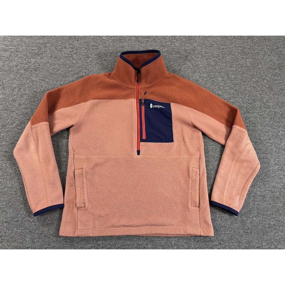 Cotopaxi Jacket Mens Medium Pink Colorblock Fleece‎ Quarter Zip Pullover Hiking